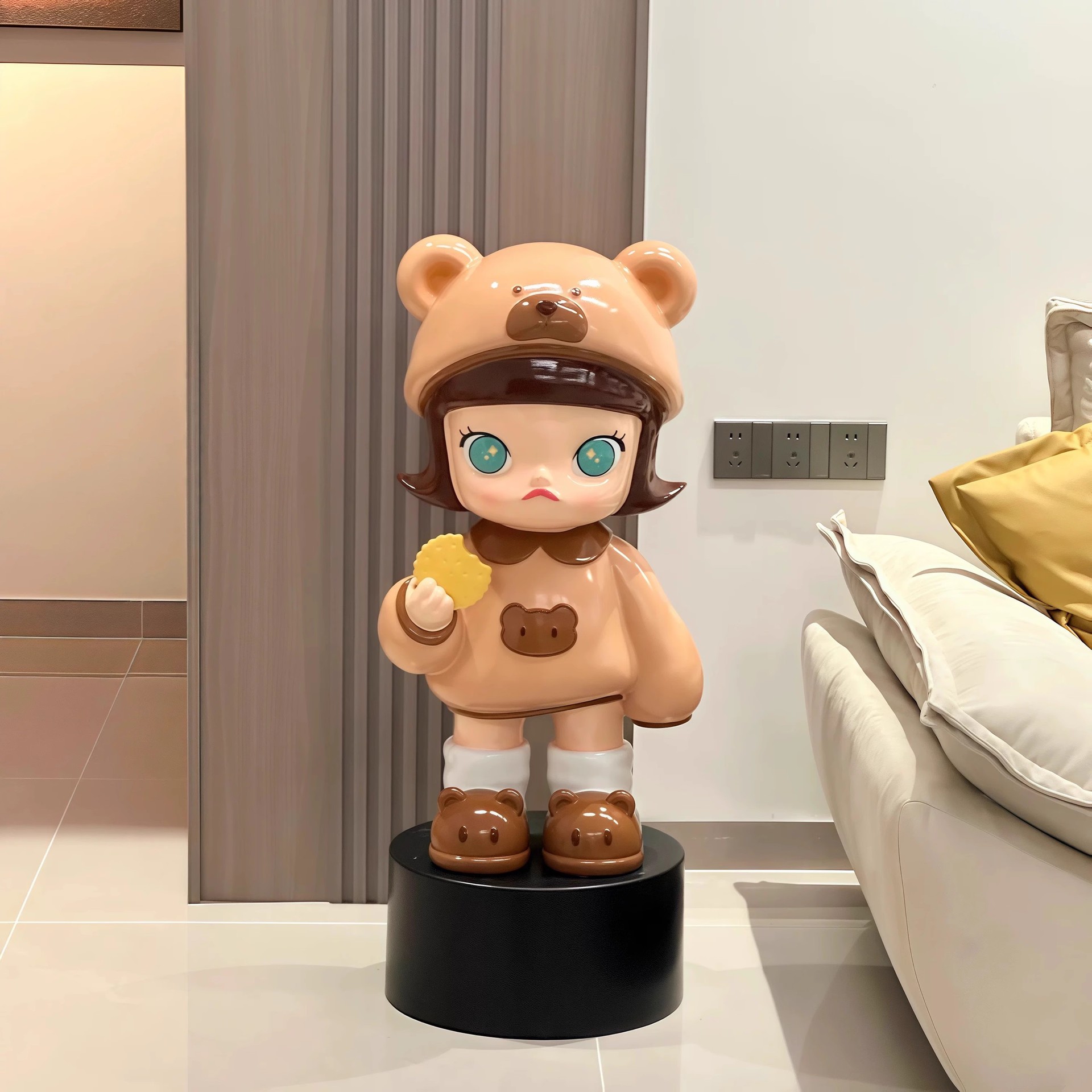 バブルビスケットスイートガール小さな画家漫画ジャスミンインターネット有名人ホームリビングルームテレビキャビネット床置き大型装飾品