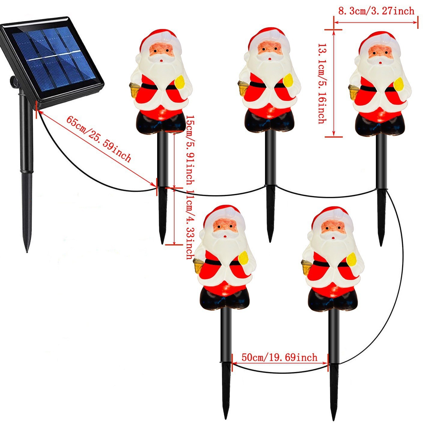 Santa Claus transfronterizo iluminación de césped al aire libre luz de jardín LED de Navidad luz solar luz de césped image 23
