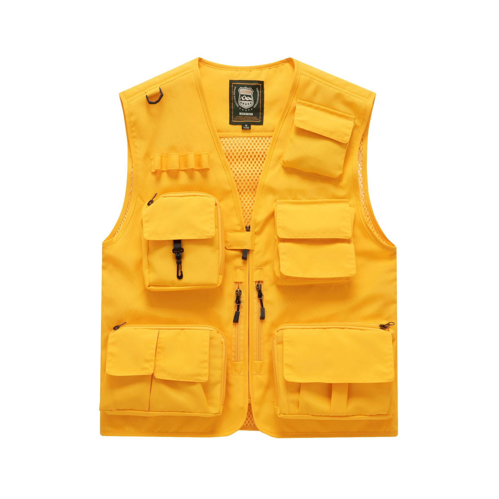 Chaleco ligero para hombre para actividades al aire libre con múltiples bolsillos, ideal para pesca y fotografía, chaleco de talla grande con diseño de ropa de trabajo estampada.