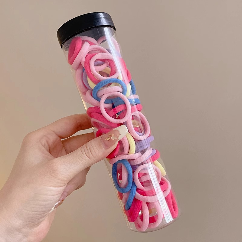 Anillo de cabello para niños de alta elasticidad no lesiones cabello de cabello de niña trenzada banda de goma para el cabello atado cubierta de cuero duradera