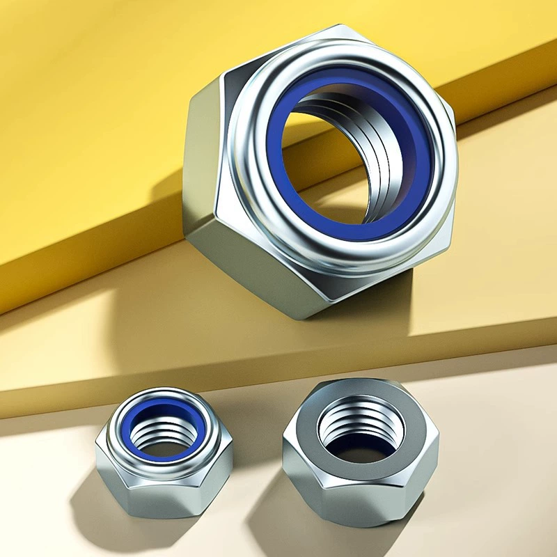 Нейлоновая свободная гайка оцинкованная самоблокируйная противоскользящая противоскользящая и отваливающая шестигранная отвертка M2M3M4M5M6-M30