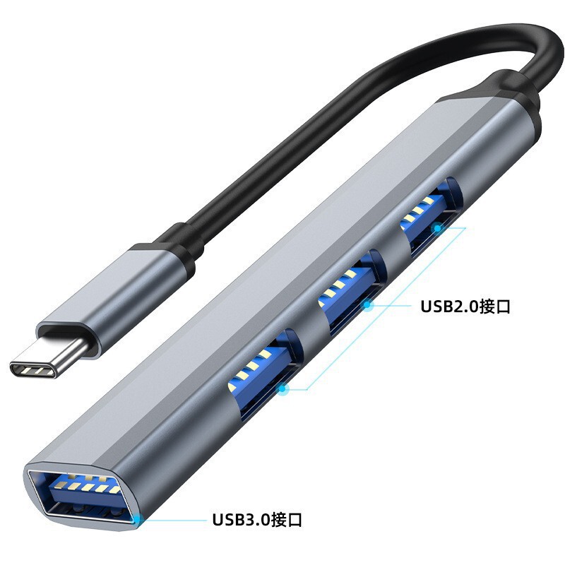 Typec Docking Station Laptop Usb3.0 One to Four Hub Expander Tablet USB Splitter 4 Ports