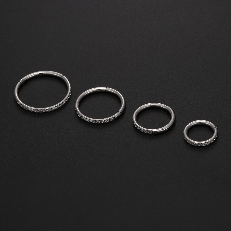 Round Pattern Unisex Gender Simple Style Round Stainless Steel Inlay Zircon Nose Ring Nose Pin