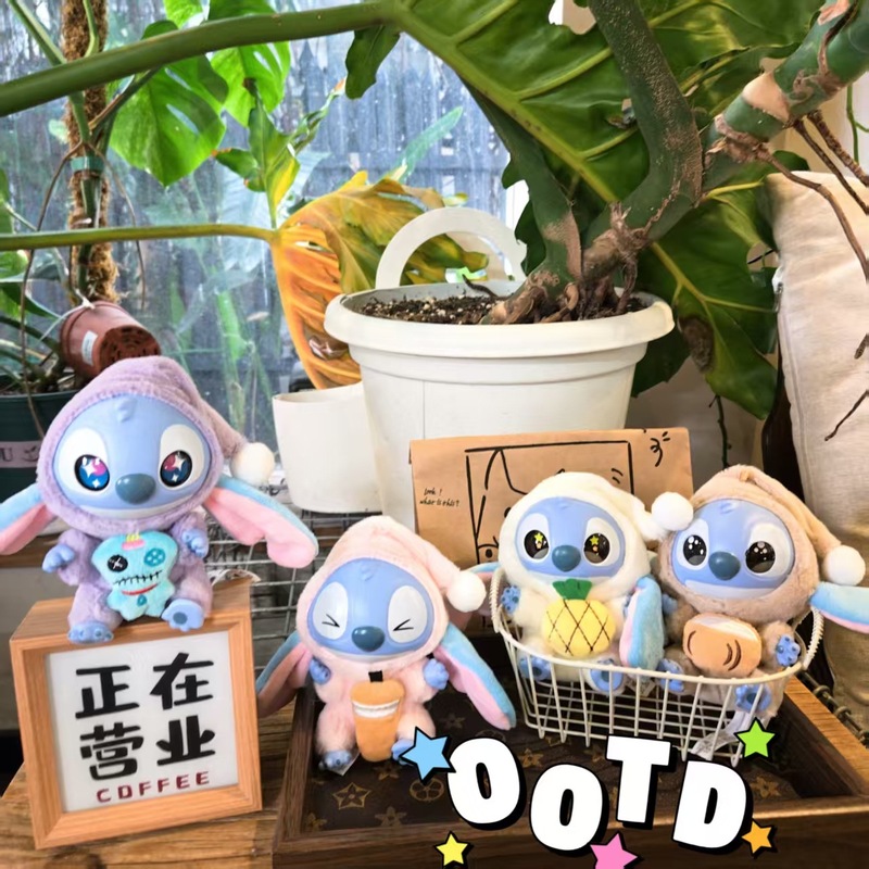 史迪仔玩偶新款史迪奇搪胶脸毛绒公仔盲盒系列周边潮玩摆件可爱|undefined