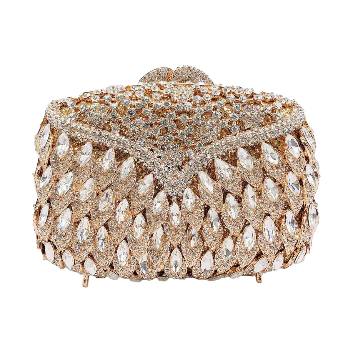 Rhinestone bolsa de noche metal hueco con diamantes bolsas de banquete de diamantes bolsas de mano de mujer