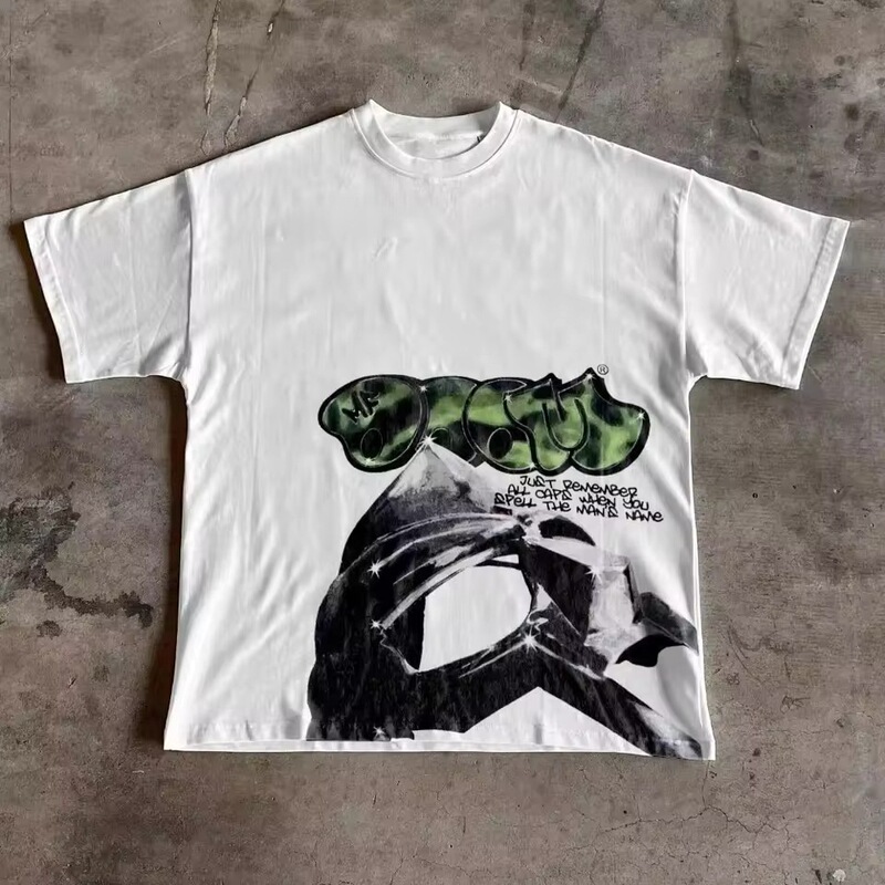 Cross-Border European Size 2026Mfdoom Graphic Print T-Shirt Unisex Y2K Harajuku Hip-Hop Gothic Crew Neck