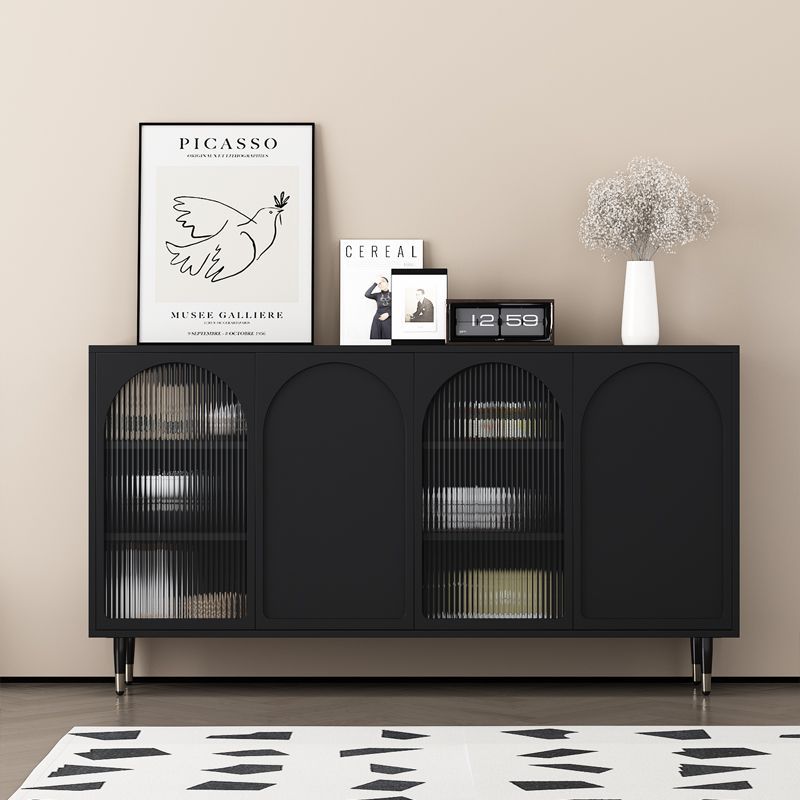 French Black Retro Sideboard Entrance Cabinet Integrated Restaurant Kitchen Storage Cabinet Wall Cupboard Wine Cabinet Tea Cabinet