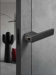 Wholesale Italian Minimalist Wooden Door Lock for Indoor Bedroom Room Door Lock Modern Simple Door Handle Silent Magnetic One-piece