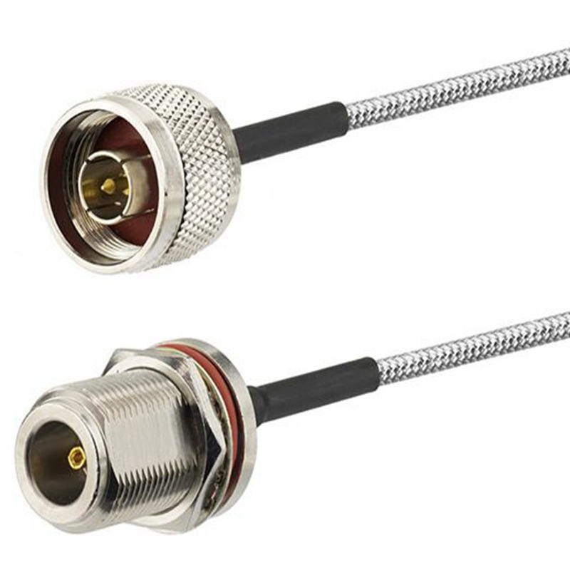 GPRS微波双工器N穿墙防水母头转 N公头接141 RG402 33半柔裸线