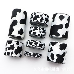 5ヤード/巻き黒と白系のミルクの紋様のデジタルプリントの紋様はdiy蝶結びの服装を持っています。