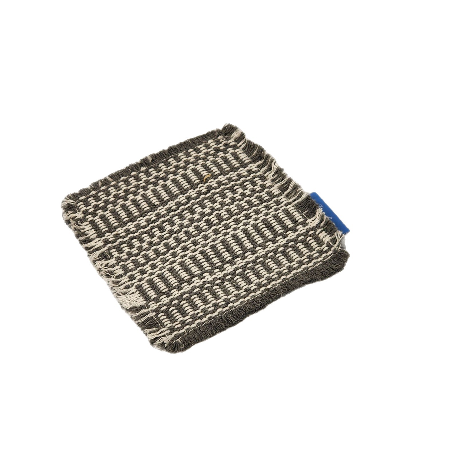 Retro ins estilo trenzado cojín de taza cuadrada tela aislante cojín de mesa de café cojín multipropósito