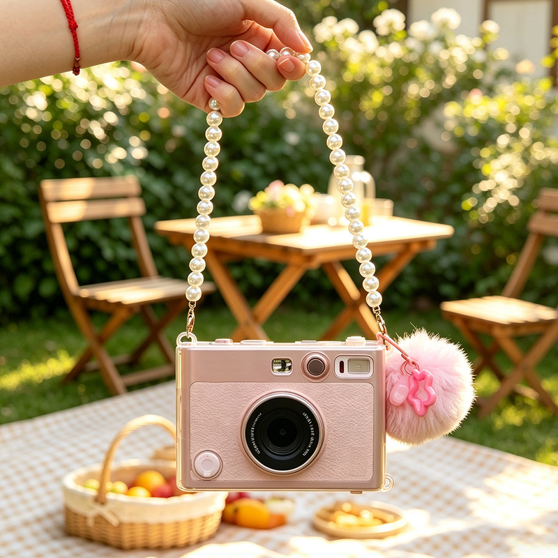 Polaroid Instax Mini Evo Pink Transparent Crystal Case Anti-Collision Pc Crystal Case Protective Cover with Strap Polaroid Instax Mini Evo Pink Transparent Crystal Case Anti-Collision Pc Crystal Case Protective Cover with Strap
