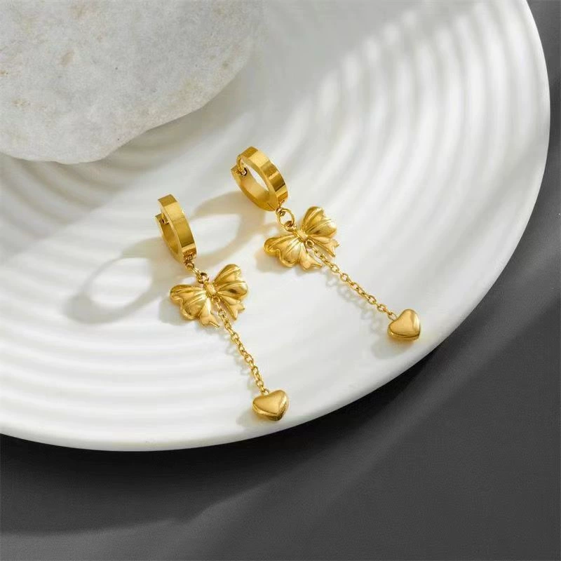Длинный модный кулон с кисточками и бантом, набор, цепочка для ключа/сумки, ожерелье и серьги, простой и элегантный дизайн