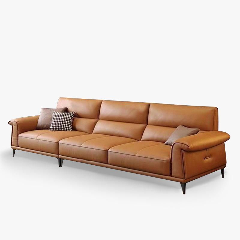 Ruizhi Italian Minimalist Modern Simple Light Luxury Fashion Blogger Living Room Fabric Creative Designer Cowhide Genuine Leather Sofa