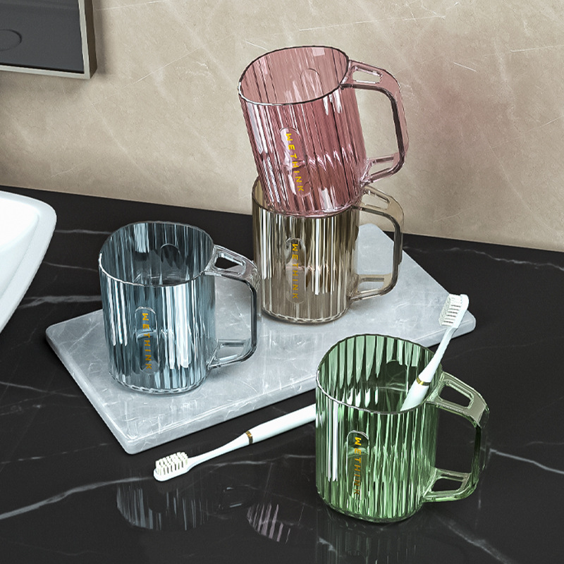 Taza de enjuague bucal creativa linda, simple, estilo de lujo ligero, pareja de plástico doméstico, taza de cepillo de dientes, dormitorio de estudiantes, taza de enjuague bucal transparente