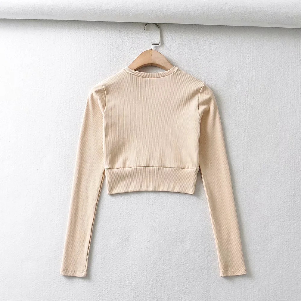 knitted solid color sports T-shirt NSAC26300