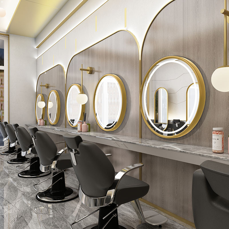 Barbería de moda simple espejo salón de corte de peluquería espejo red especial escaldado espejo de maquillaje de belleza tabla de espejo de peluquería