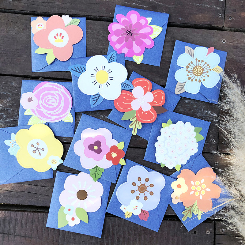 Creativo inswind simple tarjeta de Navidad bendición agradecimiento mensaje deseo tarjeta pequeña escrita a mano con sobre