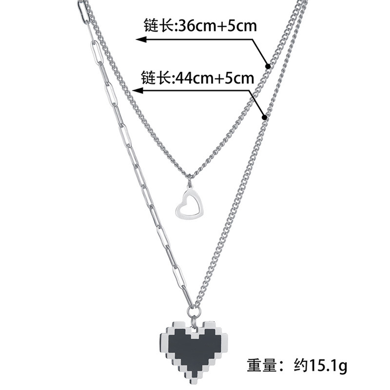 Collier Double Couche D&#39;amour De La Mode display picture 1