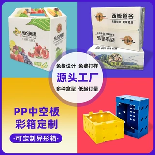 工厂定制食品级PP中空板彩箱可折叠果蔬中转冷链中空板彩印周转箱