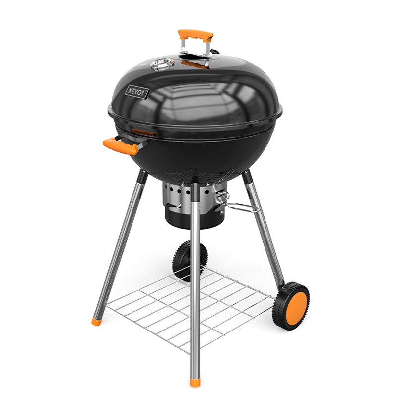 KEYO marca spot parrilla doméstica parrilla de carbón portátil al aire libre parrilla de manzana esmaltada brillante 22 pulgadas