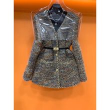 小香风粗花呢高级感棉服外套女秋冬新款气质轻奢设计感毛呢大衣女