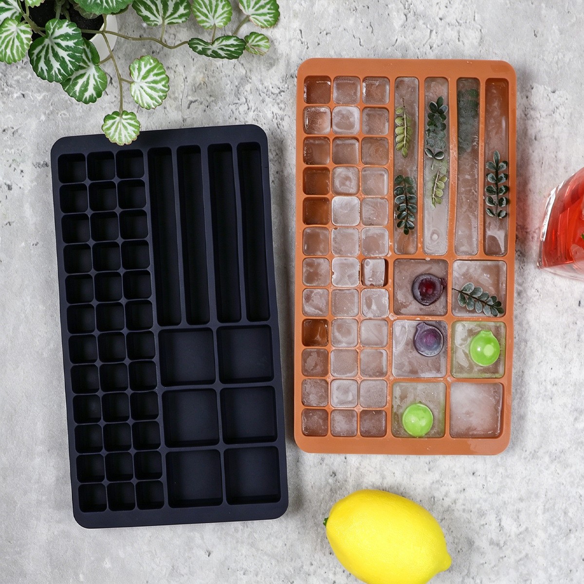 Mini Eiswürfel Eiswürfelform kreative Eisbox zerkleinerte Eiswürfelform 160 Gitter Silikon-Eiswürfelform transparent kleine zerkleinerte Eiswürfel
