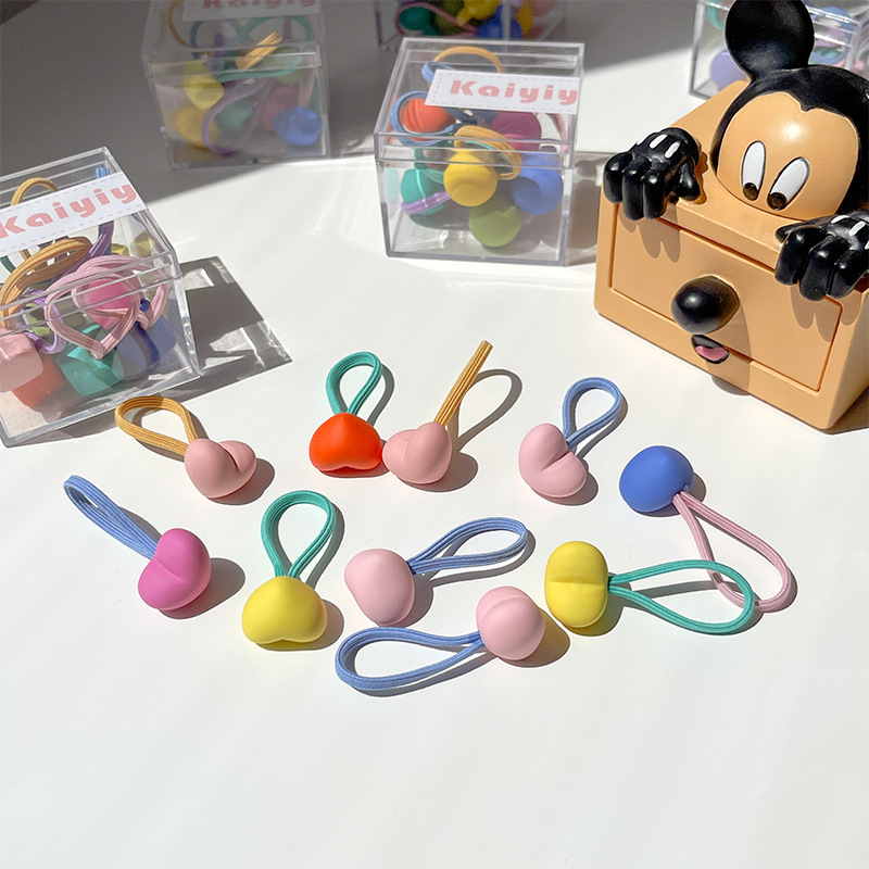 10 piezas de color caramelo cuerda de pelo simple cuerda de pelo hembra Cola de Caballo anillo de pelo