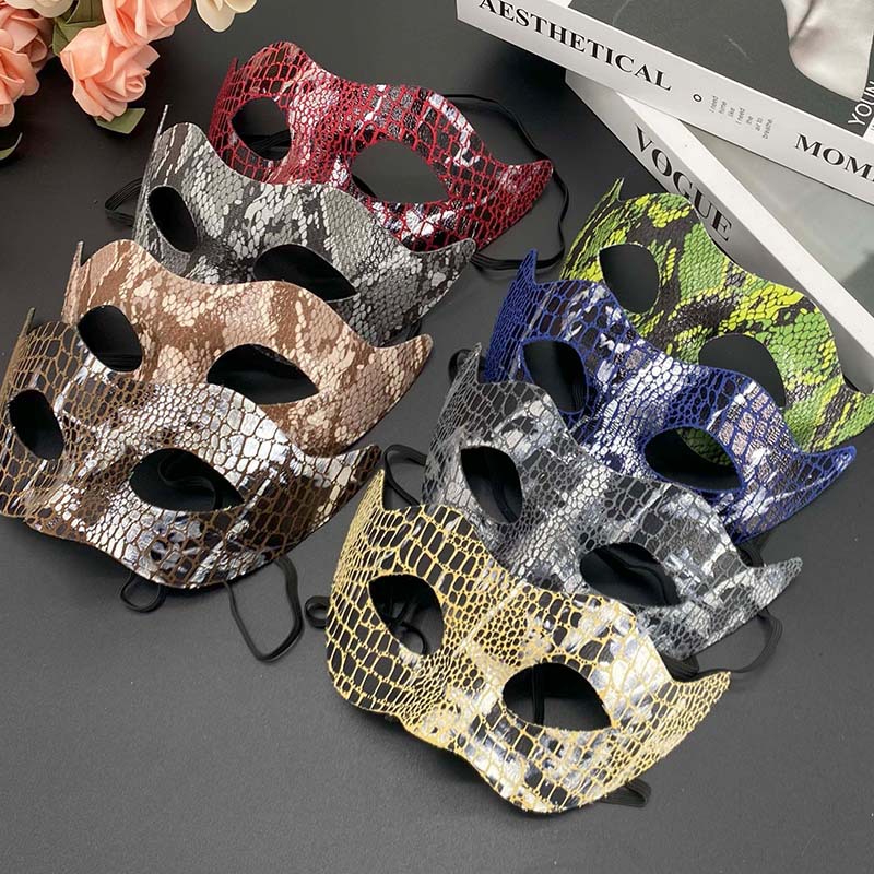 Nuevo baile de máscaras adulto piel de serpiente piel de cocodrilo diversión accesorios de fiesta lindos extraños princesas máscaras de hombres y mujeres