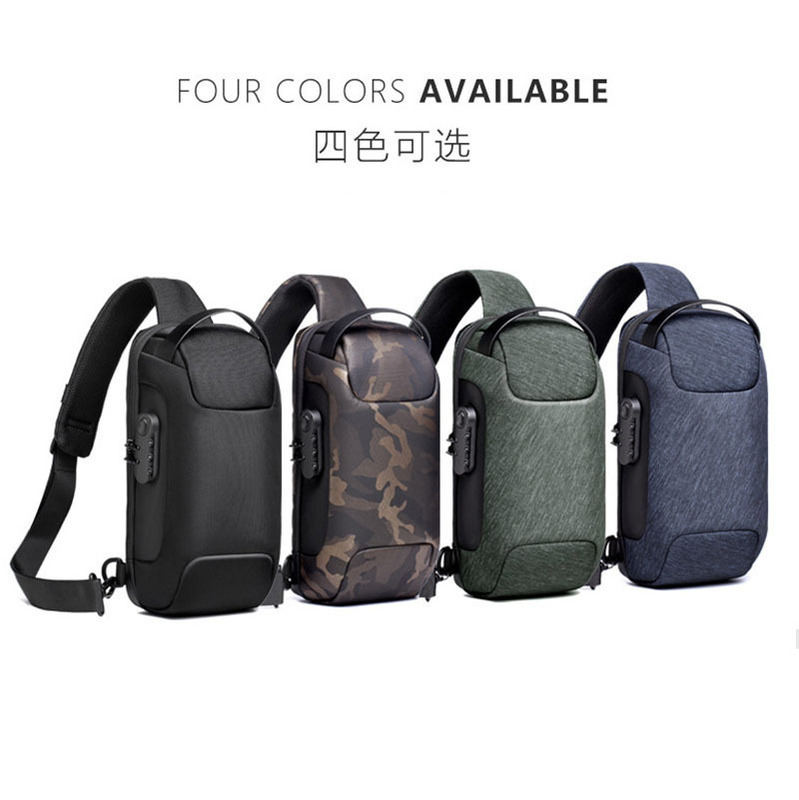 Cross-border Special for New Motorcycle Chest Bag Men's Anti-theft Lock Crossbody Bag Waterproof Oxford Cloth Sports Crossbody Bag