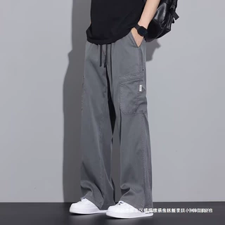 美式工装裤男士2025夏季新款潮牌宽松直筒裤青少年时尚薄款休闲裤