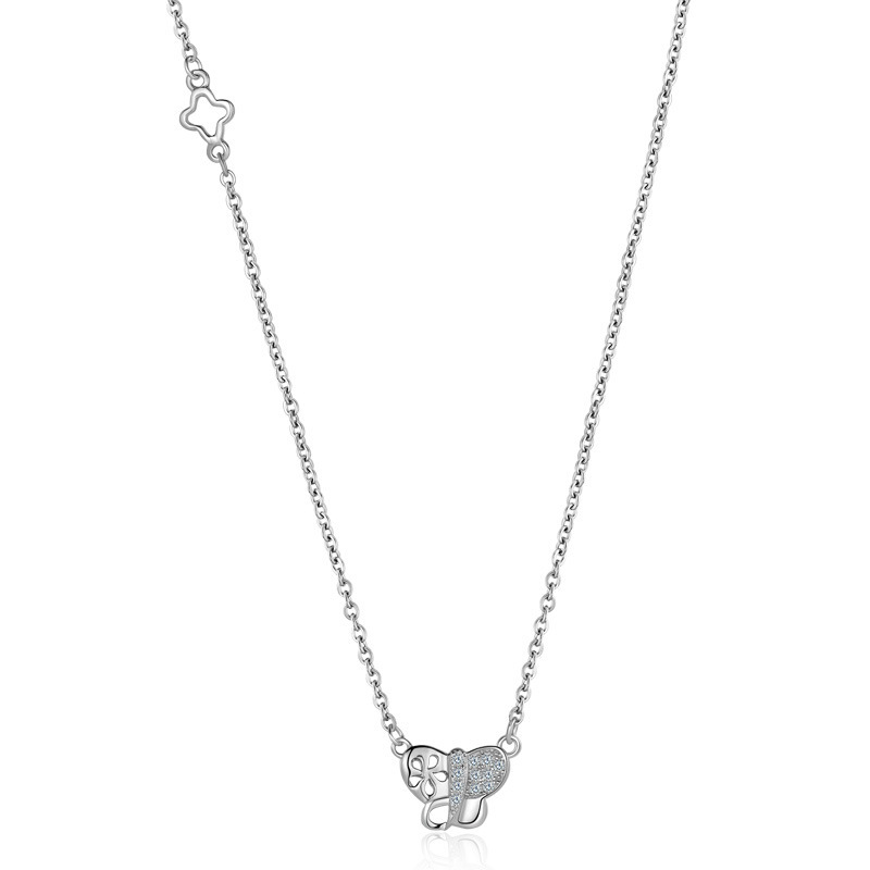 Transfronterizo s925 collar de plata esterlina estilo coreano pequeño colgante de mariposa fragante estilo pequeño colgante de diamante fresco colgante de clavícula para mujeres