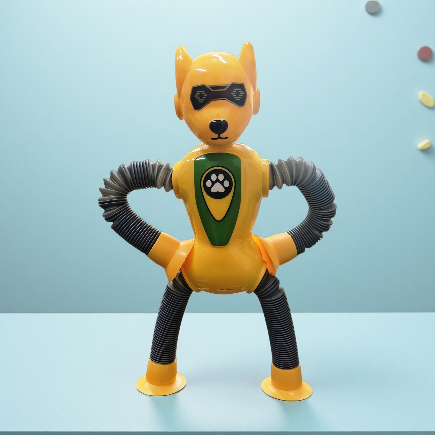Transfronterizo robot flexible tubo telescópico niño puzzle dibujos animados estirados ventosa interacción padre-hijo creativo juguete descompresión