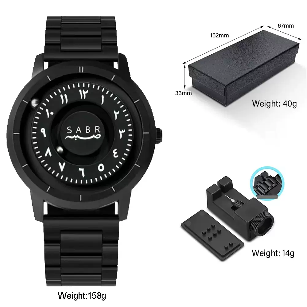 个性阿拉伯数字黑科技男表潮流个性石英表磁力悬浮防水男士手表新