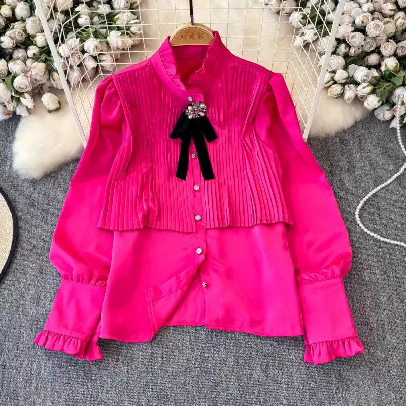 Тяжелый инжинирс морщинистая рубашка с воротником