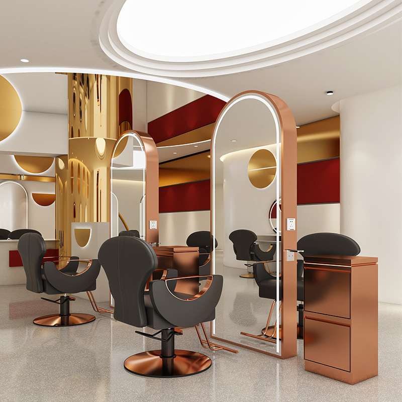 Barbería espejo tablero de corte de cabello espejo teñido cabello espejo gabinete integral salón de peluquería especial tablero de espejo gabinete espejo