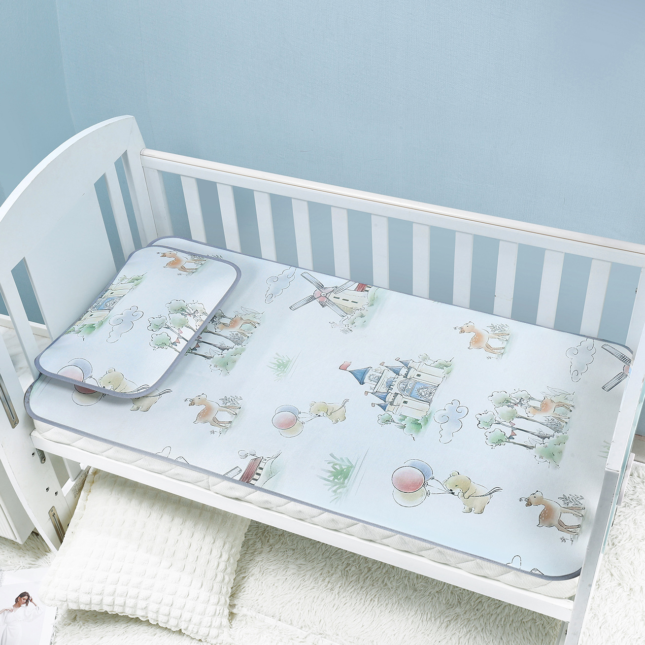 Kindergarten Mat Children's Ice Silk Mat Baby Bed Mat Soft Mat Breathable Summer Baby Bed Newborn Mat