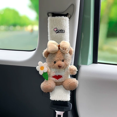 Seat belt shoulder pad Seat Belt Shoulder Cover - 03-lambswool-doll-shoulder-straps