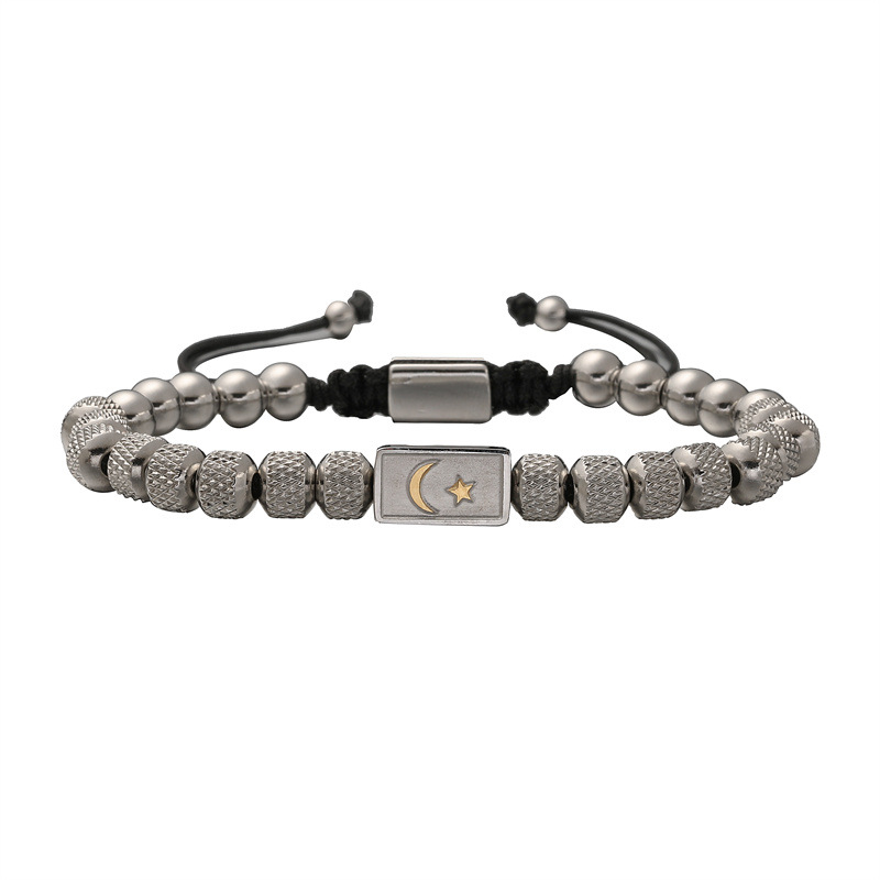 Transfronterizo Amazon Star Moon Cube Pulsera Diseño tejido a mano Pulsera de hombre europeo y americano Spot al por mayor