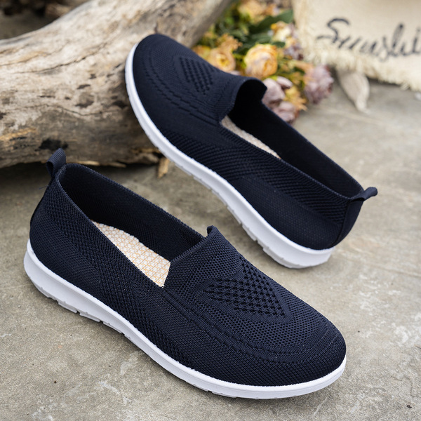 autumn breathable lightweight “mom shoes” flat made of mesh low-cut