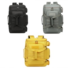 帆布旅行包新款大容量加固雙手提電腦雙肩包時尚潮流全開拉鏈背包