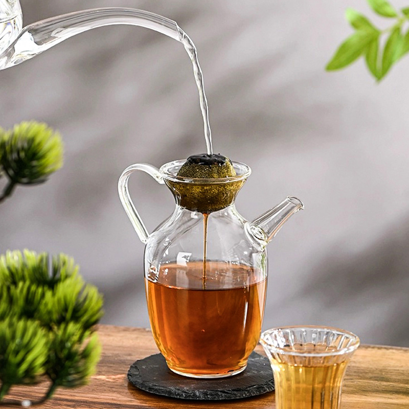 imitación de tetera de naranja resistente al calor hervida tetera de naranja con filtro especial herramienta de té de mano herramienta de té kung fu