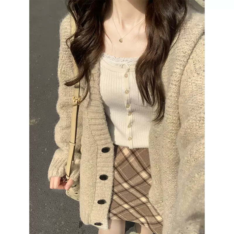 红色格子半身裙女2025秋冬新款高腰a字包臀裙小个子毛呢短裙