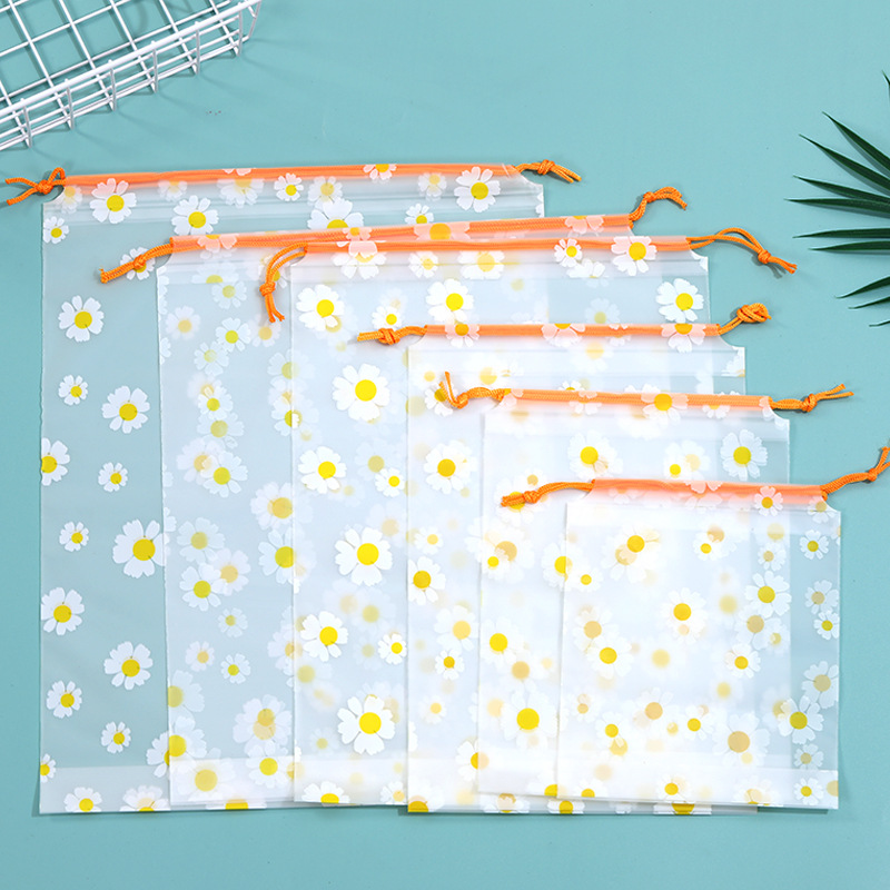 Pe frosted 번들 포켓 의류 신발 속옷 보관 가방 플라스틱 세면 용품 방수 방습 드로스트링 가방 도매