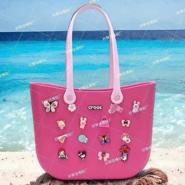 Bag for Summer, Versatile B0Gg Original Small Beach Bag, Dragon-Embellished Bag, Eva Material, Perforated Style, Small Handbag