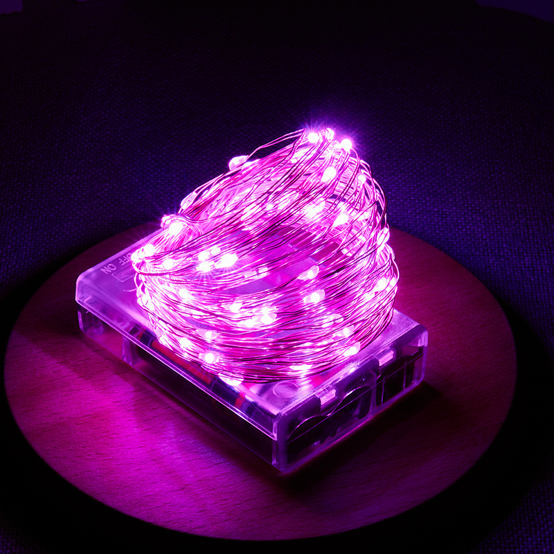 Caja de la batería Cadena de luz LED alambre de cobre luz Decoración de Navidad pequeño color luz estrella luz atmósfera luz semental luz intermitente al por mayor