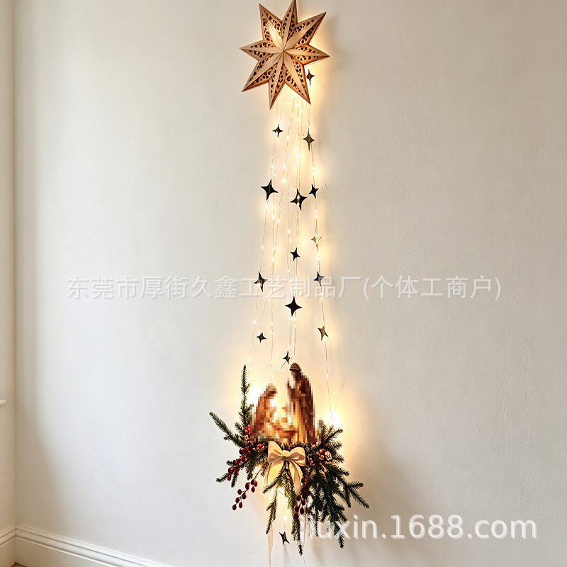 Decoración de Pared del Nacimiento Luminosa de Acrílico con Control Remoto para Hogar en Navidad