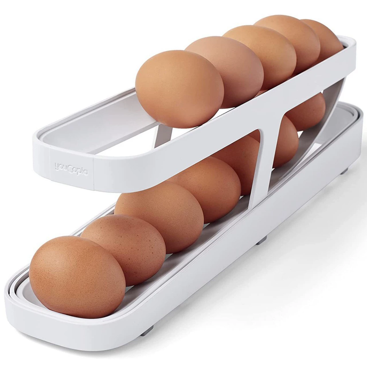 Переходящий новый холодильник для хранения яиц Rolldown Egg Dispenser яичную коробку
