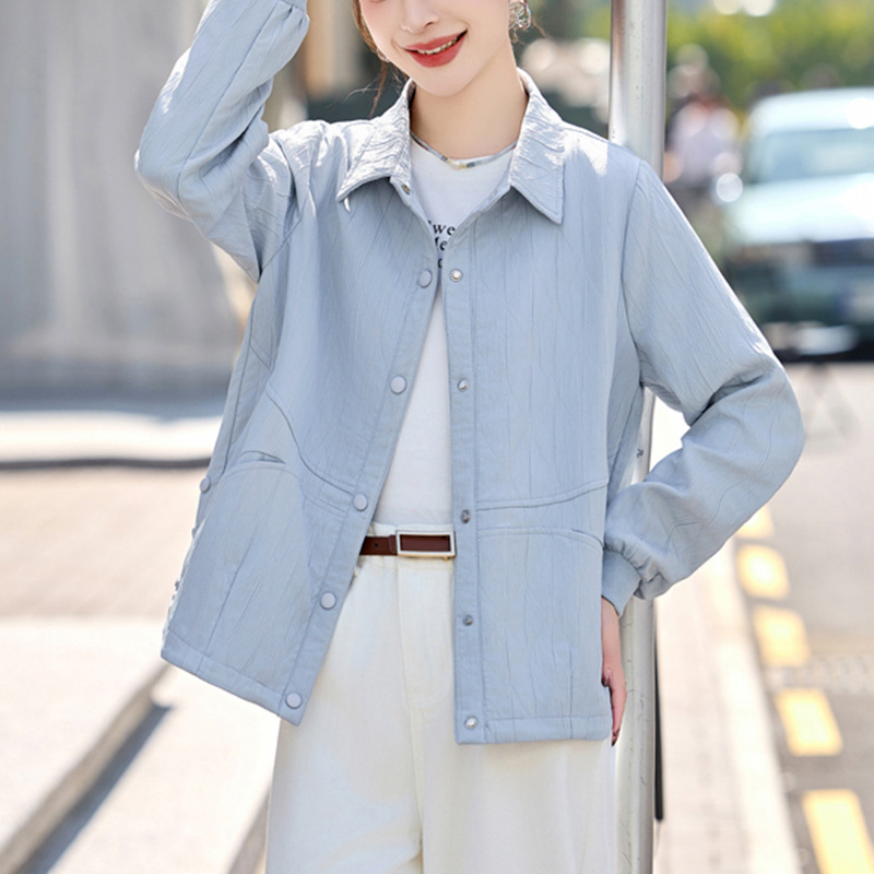 流行翻领衬衫外套女2025春秋新款时尚宽松休闲百搭夹克上衣小个子|undefined