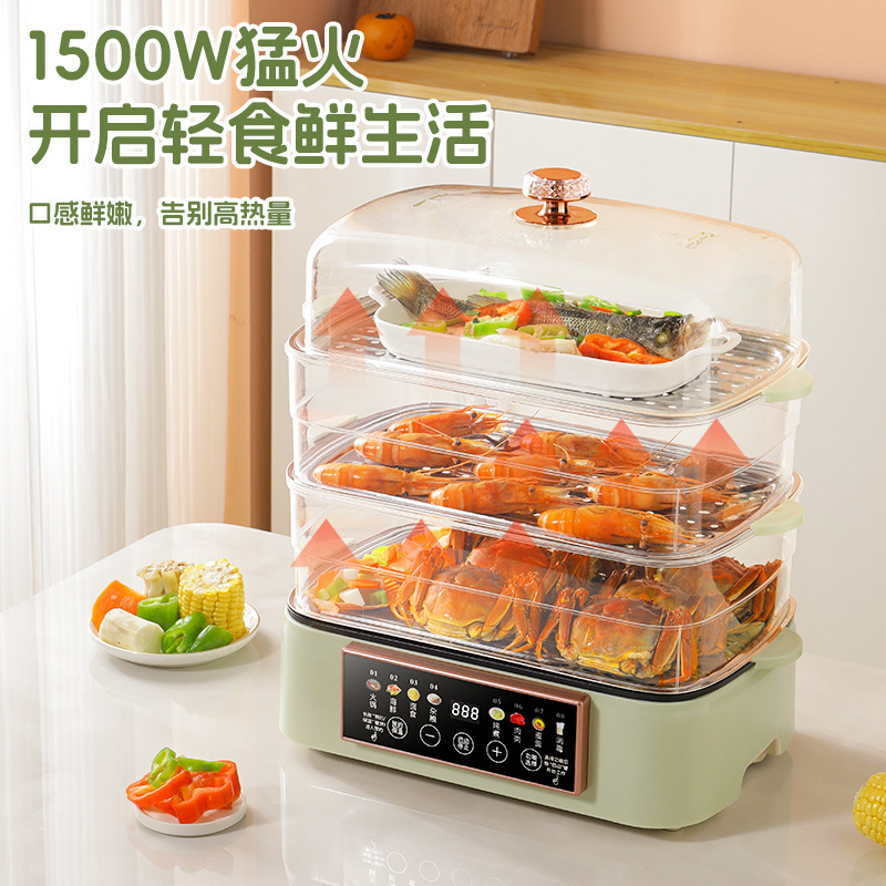 Wanlida 家庭用多機能大容量電気蒸し器調理アップグレードモデル 6 大型タッチボタン 12 機能|undefined